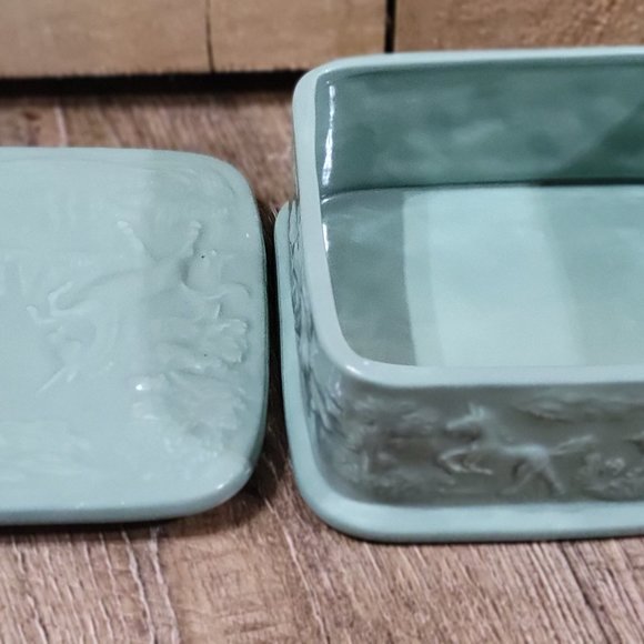 vintage handcrafted unicorn design  ceramic lidded trinket box - Picture 2 of 15